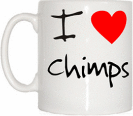 TeeTreeDesigns I Love Heart Chimps Cup & Mug