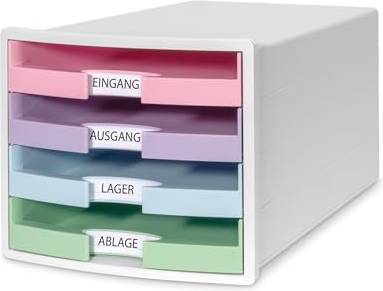 Impuls Assorted Colour Drawer Unit 4 Pcs