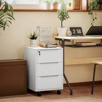 Homcom Modern 3-Drawer Locking File One Size Storage Cabinet