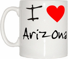 TeeTreeDesigns I Love Heart Arizona Cup & Mug