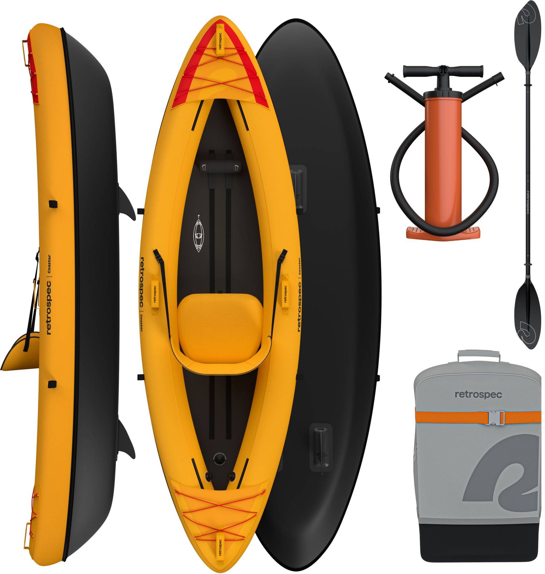 Inflatable kayaks Retrospec Coaster Inflatable Kayak 1 Person