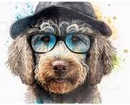 Warren Reed Labradoodle Dog Face Splashart Multi One Size Chopping Board