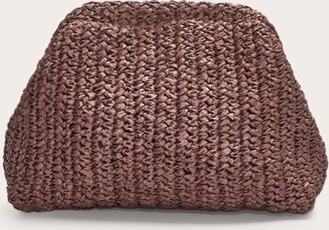 PrettyLittleThing Raffia Slouchy Clutch - Chocolate