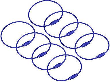 Uxcell Cable Key Rings 6-Inch Wire Keychain Twist Loop - Blue