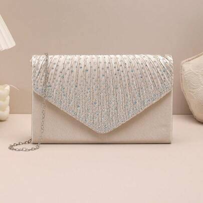 Shein Envelope Bag Pleated Detail - Rhinestone