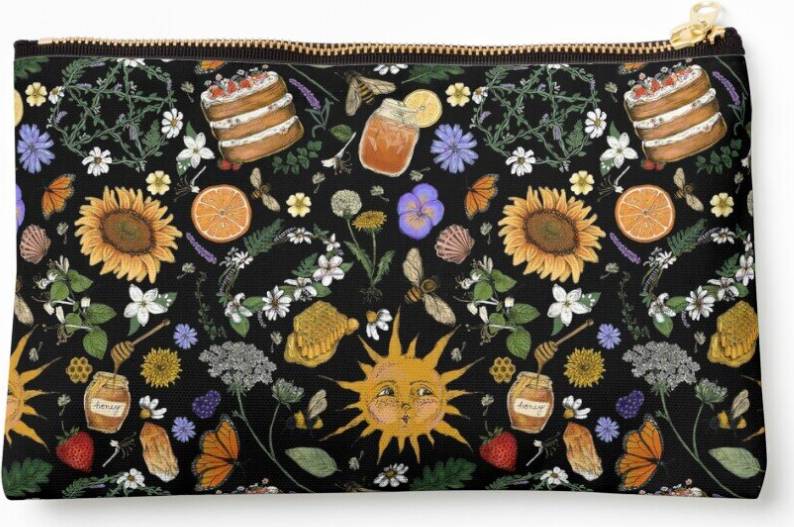 WHIBOS Makeup Bag Litha Pattern - Black