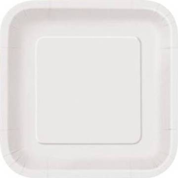 Square Paper Plates 7 In Bright White 16/pkg