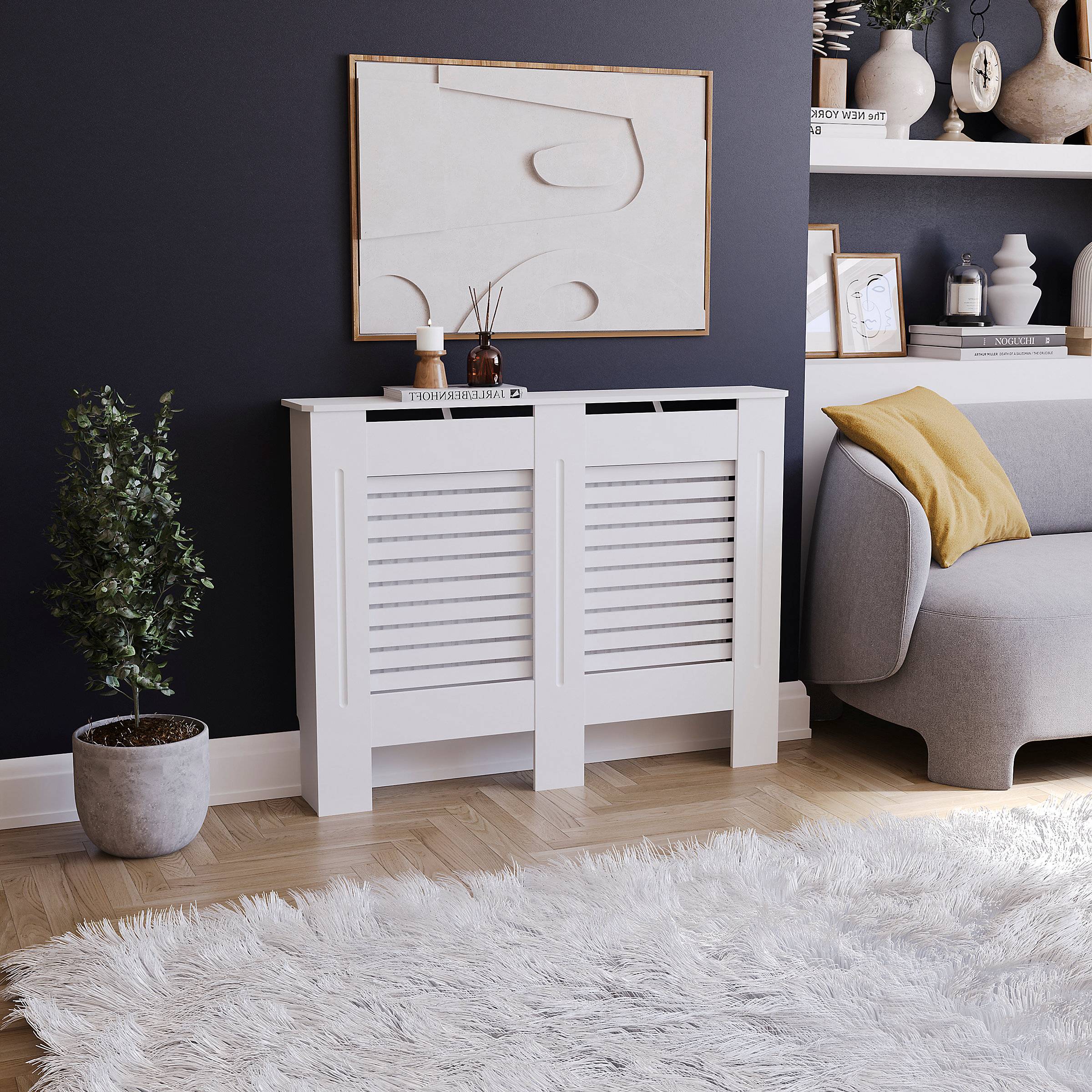 Vida Designs Milton Medium White MDF Radiator Cover