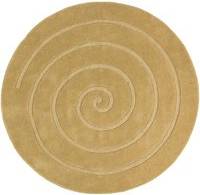Dunelm Spiral Round Rug - Gold