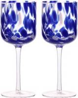 Hestia Blue Tortoise Shell Set Of 2 Wine Glass