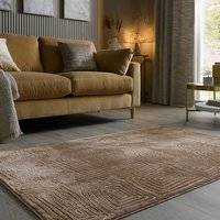 Dunelm Avi Modern Abstract Luxe Rug - Beige