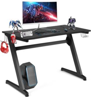 Gaming table Z Shaped Racing Game Table with Carbon Fiber Surface
