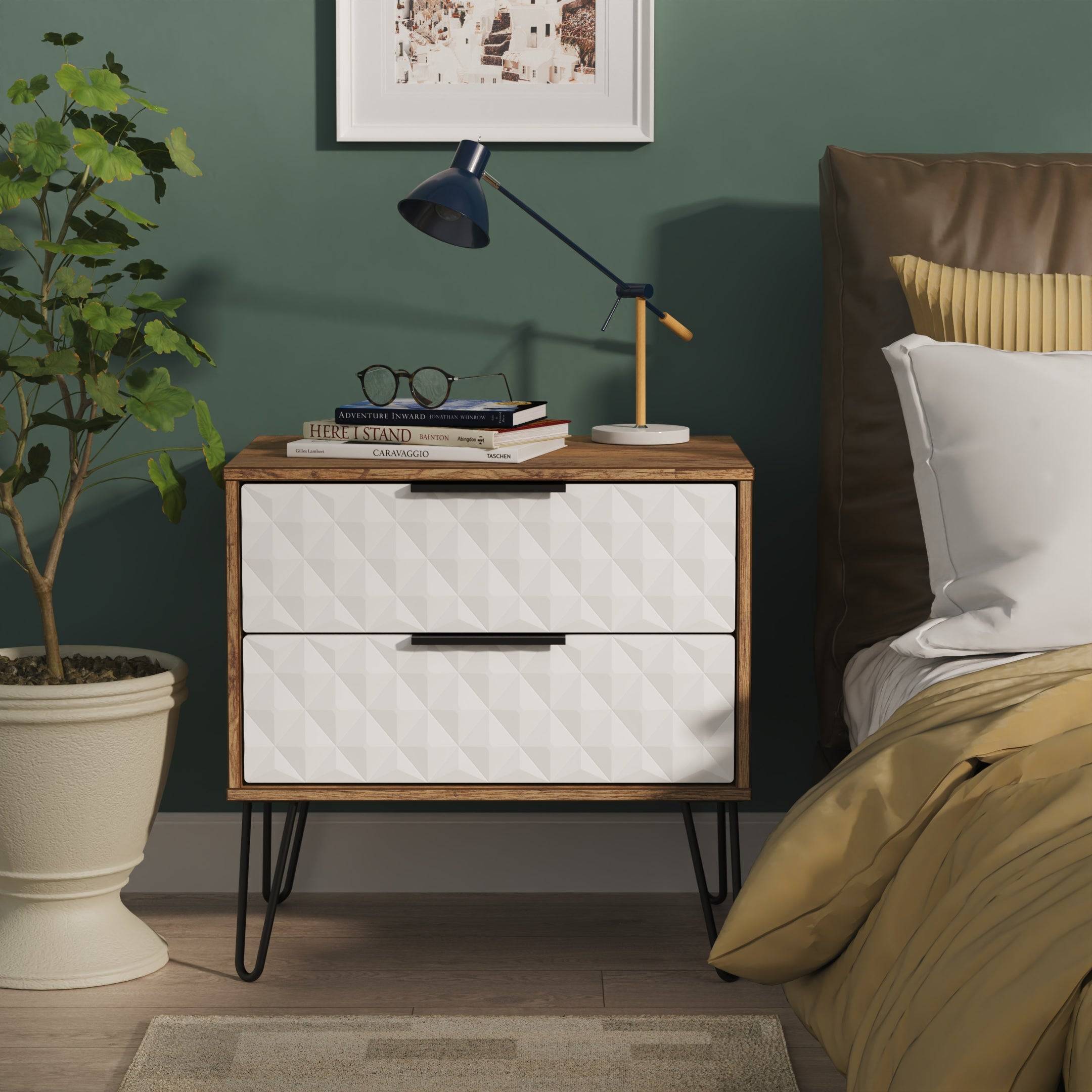 Swift Islay 2 Drawer Side Ready Assembled Bedside Table
