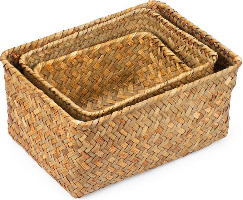 Typecat Seagrass Storage Multisize Handmade Rattan Shelf Basket