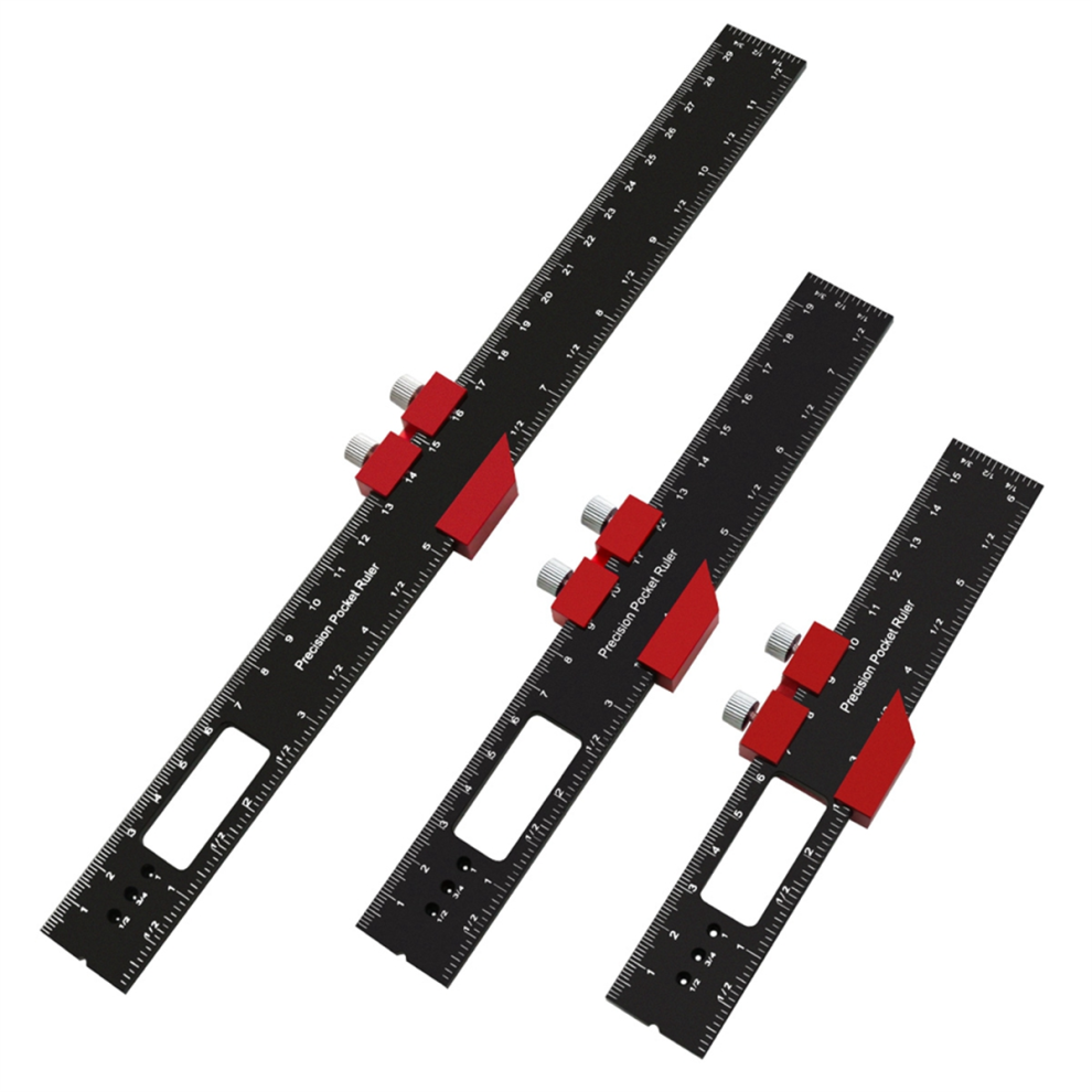 Woodworking Precision Pocket Ruler Aluminum Slide Ruler Carpenter's Square