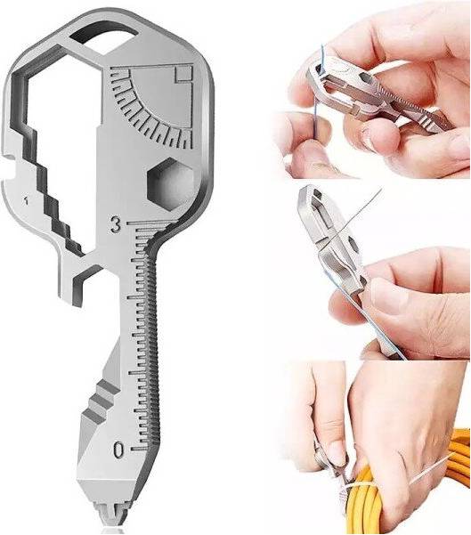 Geni-Store 24 In 1 Stainless Steel Multifunction Mini Key Chain Multi-tool