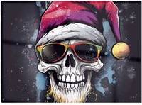 Warren Reed Happy Santa Skull Splashart Multi One Size Chopping Board