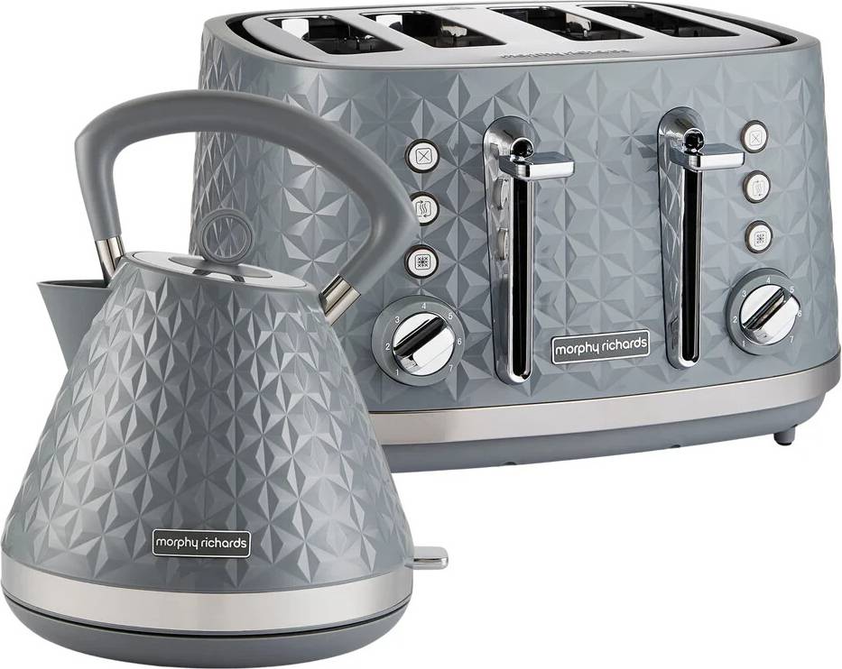 Morphy Richards Vector Kettle And Toaster Set Grey Bundle