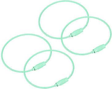 Uxcell 4 Pack Cable Key Rings 6-Inch Wire Keychain Twist Loops - Mint Green