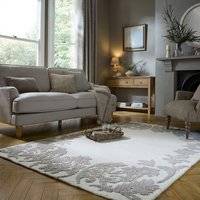 Churchgate Mowsley Floral Wool Border Rug - Ivory