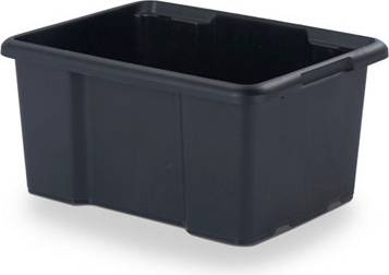 Fitty Black 44L Plastic Stackable