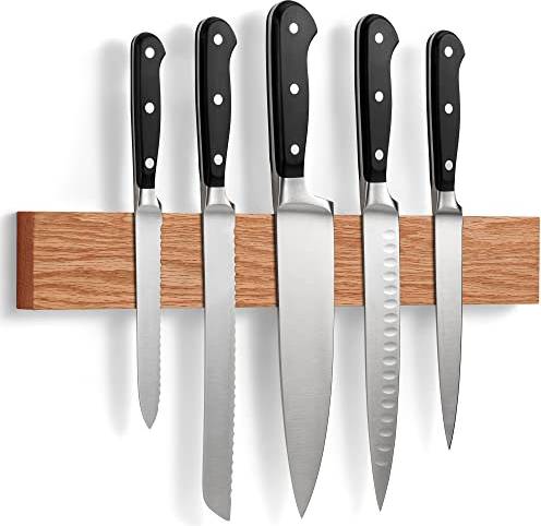Magnetic Knife Rack Oak 40 cm