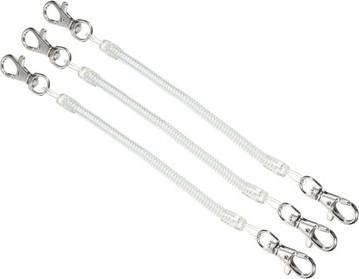 Uxcell 5 Inch Plastic Retractable Coil Spring Keychain Strap Clasps - Transparent