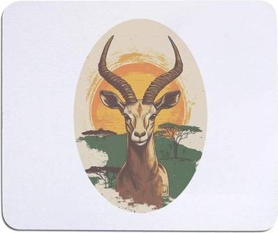 Azeeda Springbok Portrait African Landscape Mouse Mat Mo00035547