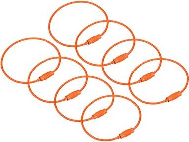 Uxcell 8 Pack Cable Key Rings 6-Inch Wire Keychain Twist Loops - Orange