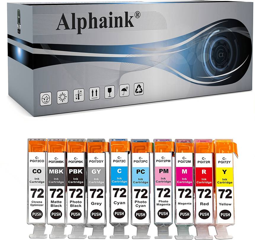 Canon PGI-72 Compatible Ink Cartridges - 10 Pack, Multi-Color