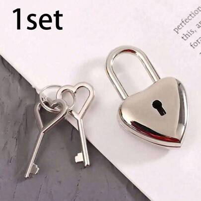 Shein Heart Shape Padlock And Key Set