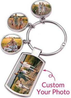Shein Double Side Custom Keychain With Picture - Personalized Photo Text+Icons
