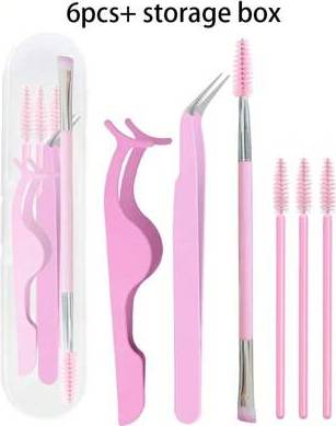 Shein Eyelash Tools Set With Storage Box - Pointed Curved