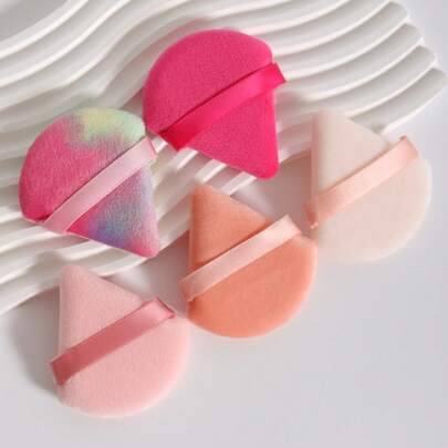 Shein Triangle-Shaped Velvet Powder Puff - Super-Soft
