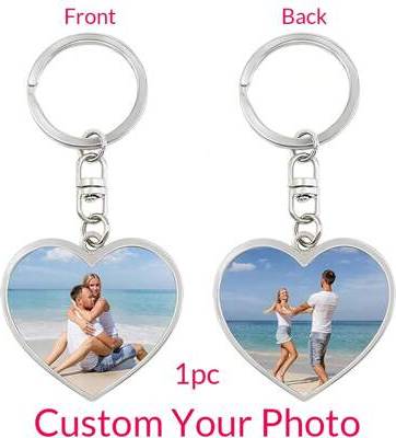 Shein Double Side Custom Keychain With Picture - Personalized Photo Text+Icons