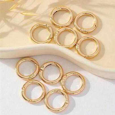 Shein Golden Round Spring Snap Hooks Keyring For Wallet - Bag