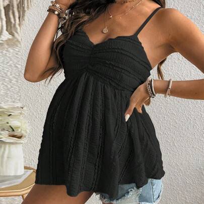 Shein Maternity Solid Color Ruched Camisole