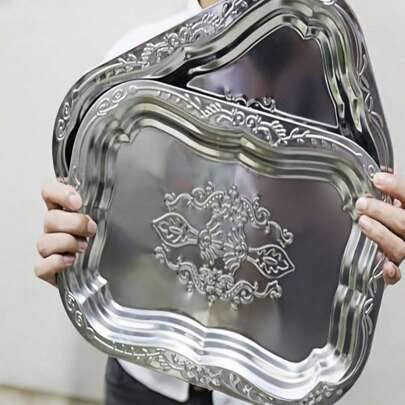 Shein Stainless Steel Multipurpose Rectangular 1pc Serving Tray