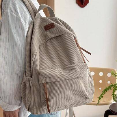 Shein One Simple Large Capacity Women Backpack - Solid Color