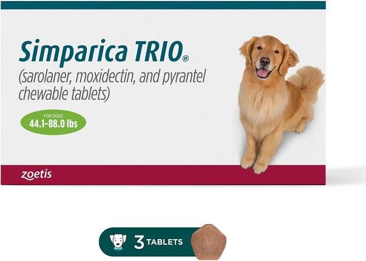 Simparica Zoetis Simparica Trio Chewable Tablets for Dogs Rx