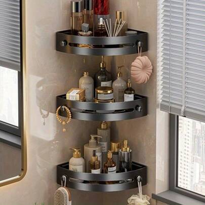 Shower caddy corner Shein 3pcs Corner Shower Caddy Bathroom Storage Rack