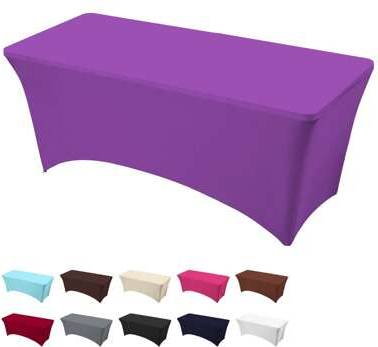 Shein Stretchable Rectangular Solid Color Spandex Polyester Blend Tablecloth