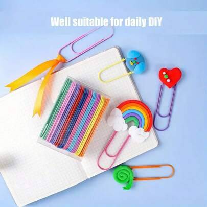 Shein 5 Pcs 4-Inch Colored Coated Large Paper Clips