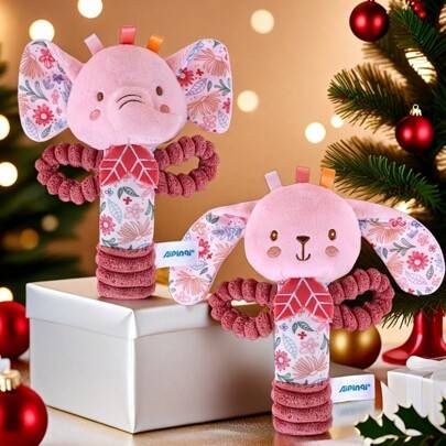 Shein Newborn Colorful Cute Animal Rattle Stick