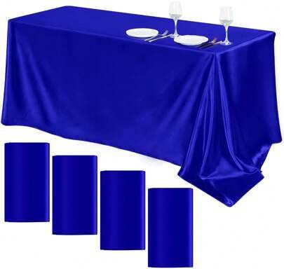 Shein Rectangular 1pc Non Fading Satin Tablecloth