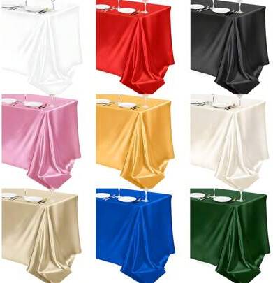 Shein Multicoloured Satin Square Rectangular Table Cloth 1pc Tablecloth