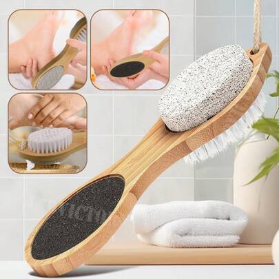 Shein 4 In 1 Foot Brush File For Use In Shower With Pumice Stone