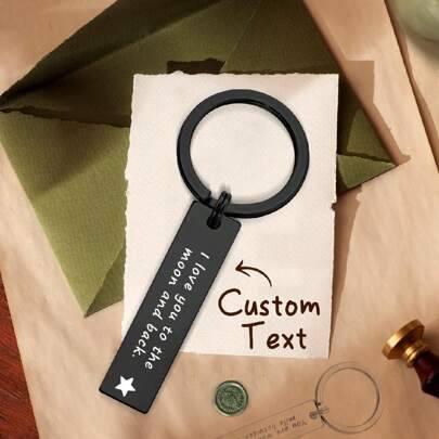Shein Custom Text Keychain - Stainless Steel