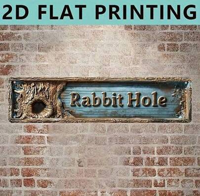 Shein Vintage Alice In Wonderland Rabbit Hole Metal Sign Poster