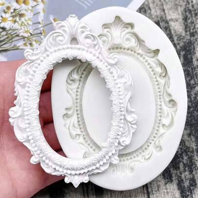 Shein Retro Pattern Oval Frame Silicone Mold